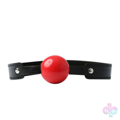Sex and Mischief Solid Ball Gag Red by Sportsheets — 2-inch rubber ball with 26-inch vinyl strap