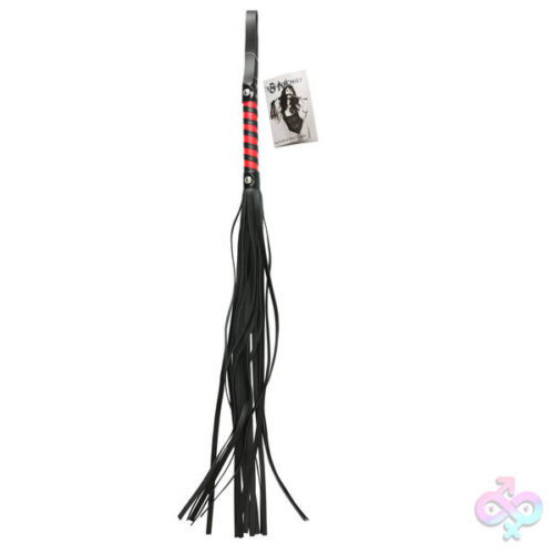 Sportsheets Sex Toys - Sex and Mischief Stripe Flogger - Red and Black
