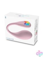 Egg-shaped pink wearable vibrator with LED light ring by Kiiroo