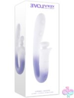 Spring Loaded triple-motor rabbit vibrator in purple silicone by Evolved Novelties