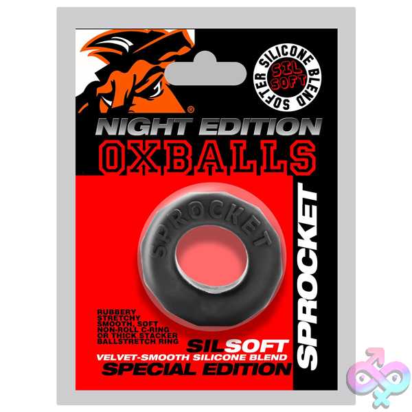 Discreet-Toys-Sprocket-Comfort-No-Roll-Cockring-Black-Ox-Aj-1043-Ngt Sprocket Comfort No-Roll Cockring - Black - Image 1