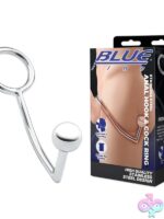 Polished silver stainless steel anal hook and 45mm cock ring by Blue Line Men