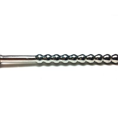 Beaded stainless steel urethral sound with stopper ball by Rouge Garments