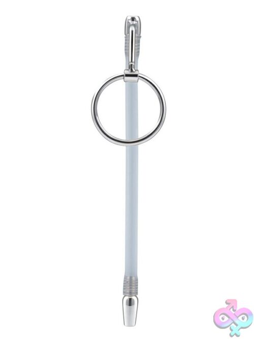 Stainless Steel Cock Ring With Urethral Plug - Image 2