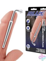 Polished silver stainless steel crank head penis plug by Blue Line Men