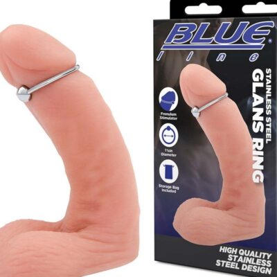 Polished silver stainless steel glans ring 33mm by Blue Line Men