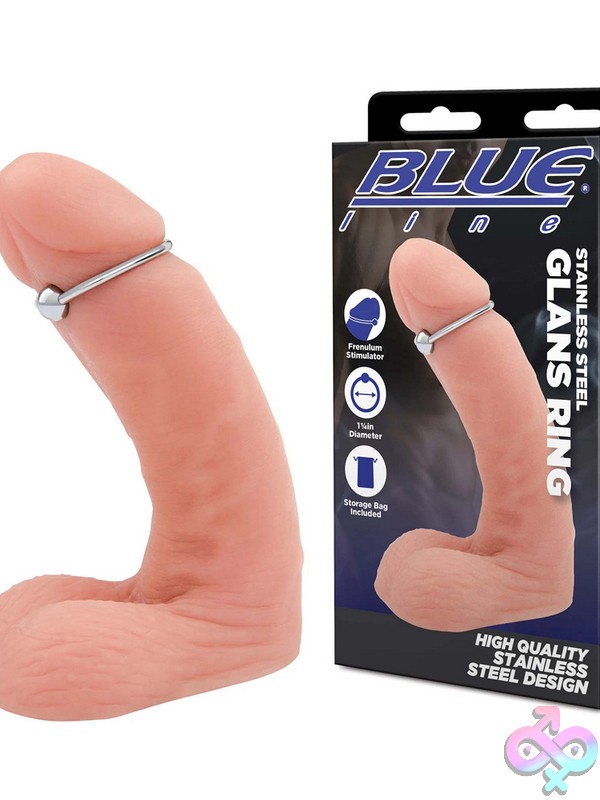 Discreet-Toys-Stainless-Steel-Glans-Ring-Nu-Blm9014 Polished Silver Stainless Steel Glans Ring 33Mm By Blue Line Men