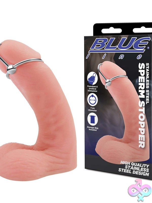 Discreet-Toys-Stainless-Steel-Sperm-Stopper-Nu-Blm9016 Polished Silver Stainless Steel Sperm Stopper 33Mm By Blue Line Men