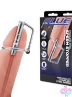 Polished silver stainless steel sperm stopper with glans ring by Blue Line Men