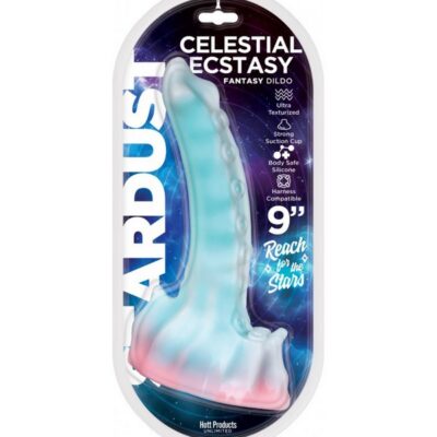 Clear textured 9-inch silicone dildo with suction-cup base by Hott Products