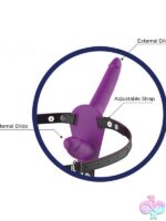 Double Dickin Dual-Penetration Strap-On with Harness in Purple - Image 2