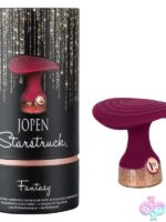 Ribbed flexible-head silicone handheld massager in pink with glitter base by Jopen