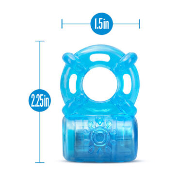 Stay Hard Rechargeable 5 Function Cock Ring in Blue by Blush