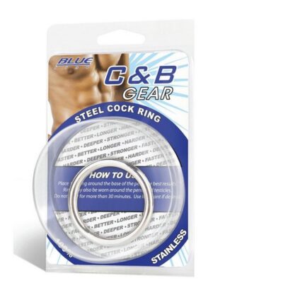 Polished silver metal cock ring 1.5 inch by Blue Line Men