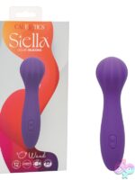 Stella Liquid Silicone O Wand in purple with ridged rounded head by California Exotic Novelties