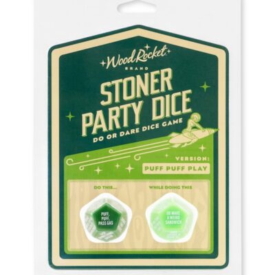 Green 12-sided Stoner Party Do Or Dare dice set by Wood Rocket