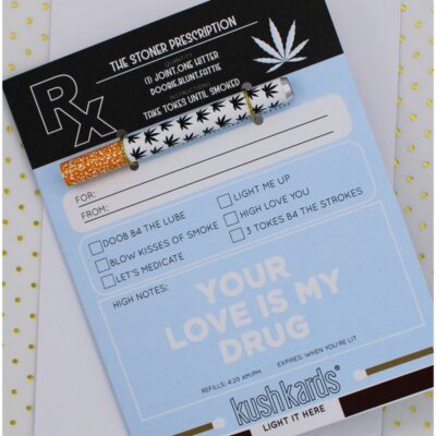 White ABS plastic one-hitter greeting card gift set by Kushkards