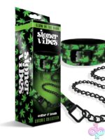Glow-in-the-dark black collar and leash set by Stoner Vibes Chronic Collection