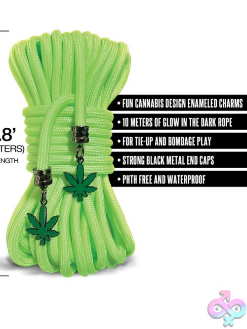 Stoner Vibes Chronic Collection Glow In The Dark Rope – Green, 32 Feet - Image 3