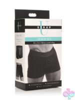 Black boxer brief style strap-on harness with O-ring mount by Xr - Strap U