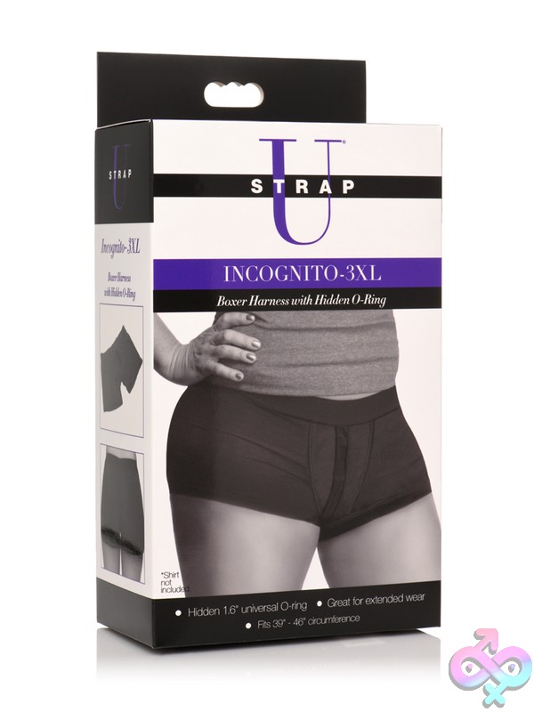 Discreet-Toys-Strap-U-Incognito-Boxer-Style-Harness-W-Hidden-O-Ring-3Xl-Nu-Xr-Ah151-3Xl Black Boxer Style Strap-On Harness With Hidden O-Ring In 3X By Strap U