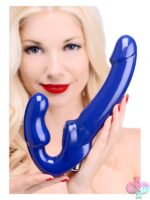 Revolver II Vibrating Strapless Strap on Dildo - Blue - Image 5