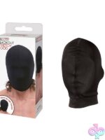Breathable light-blocking black spandex stretch hood by Lux Fetish