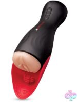 vibrating suction stroker Stroke-X Fap Master 3000 black silicone TPE rechargeable masturbator