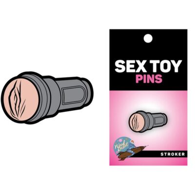 Gray metal enamel stroker lapel pin by Wood Rocket
