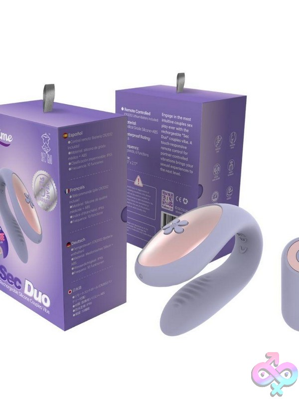 Discreet-Toys-Sublime-Sec-Duo-Rechargeable-Silicone-Couples-Vibe-Lilac-Nu-Sg-Sl-A508 Lilac Rechargeable Silicone Couples Vibe With Remote Control By Our Erotic Journey