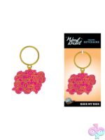 Pink and metallic gold novelty enamel key chain by Wood Rocket