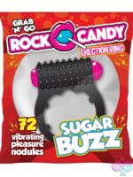 Sugar Buzz vibrating c-ring in black stretchy TPE by Rock Candy