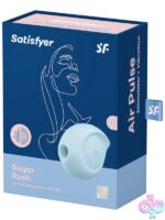 Waterdrop-shaped blue silicone air-pulse clitoral vibrator by Satisfyer