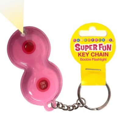 novelty boobie keychain pink flashlight keychain by Little Genie