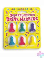 Set of 6 multi-color glass cocktail drink markers by Little Genie