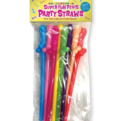 Super Fun Penis Straws Multicolor by Little Genie — bachelorette party straws