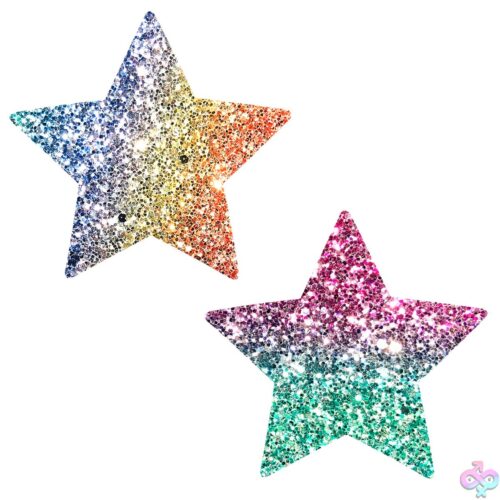 Super Sparkle Rock Kandi Chunky Rainbow Glitter Starry Nights Nipztix Pasties - Image 2