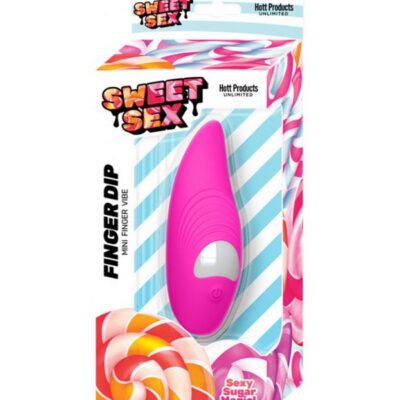 Pink silicone finger vibe with 8 vibration modes by Hott Products