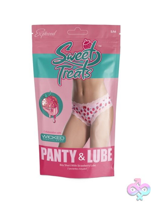 Pink Strawberry-Print Lace Boy Short With Cheeky Cut By Magic Silk