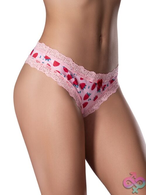 Sweet Treats Crotchless Thong With Strawberry Lube – 2X - Image 2