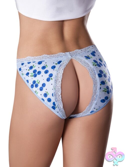 Sweet Treats Split Back &Amp; Crotchless Panty In Blueberry Blue – S/M - Image 3