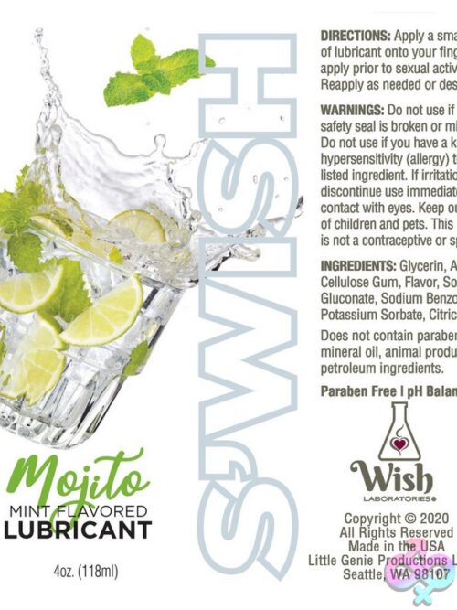 Swish Mojito Flavored Water-Based Lubricant 4 Oz - Image 2
