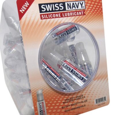 50-count fishbowl display of clear silicone lubricant 1 oz bottles by Md Science Lab