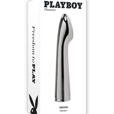 Swoon polished silver aluminum g-spot wand by Playboy Pleasure