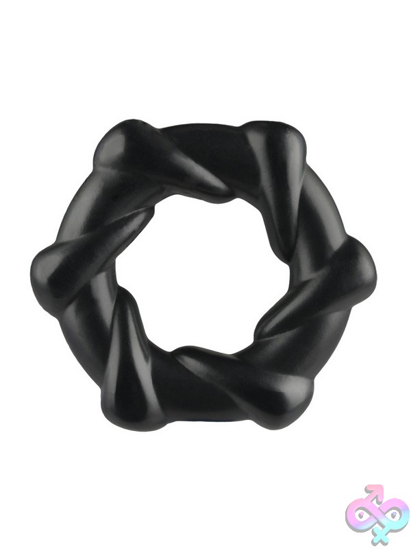 Discreet-Toys-Taffy-Twist-Black-Nu-Rc-Tws-101-Bk Taffy Twist Twisted Cock Ring In Purple On Neutral Background