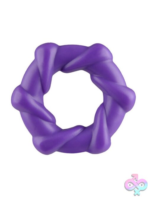 Taffy Twist Twisted Cock Ring In Purple On Neutral Background
