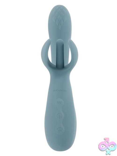 Take Your Flick Dual Motor Rabbit Vibrator – Blue - Image 2