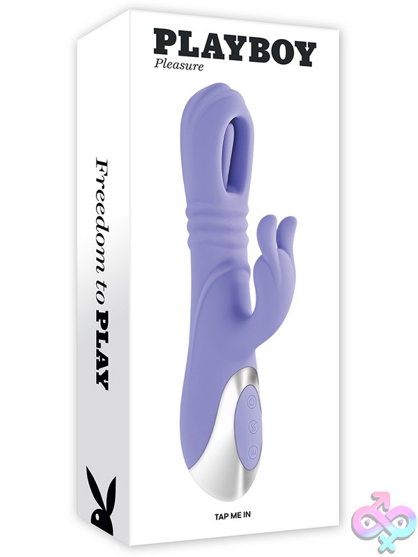 Discreet-Toys-Tap-Me-In-Nu-Pb-Rs-5865-2 Tap Me In Dual Rabbit Vibrator With G-Spot Flapper And Thrusting Shaft In Purple Silicone By Playboy Pleasure