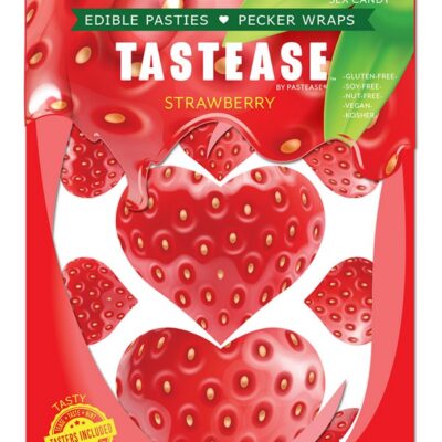 Edible Strawberry Pasties & Pecker Wraps by Pastease in bold red