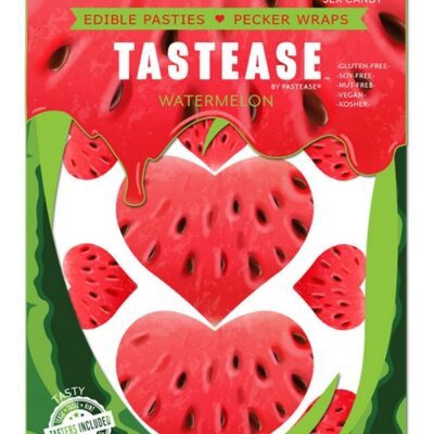 Edible Watermelon Pasties & Pecker Wraps by Pastease — red watermelon flavor, one size